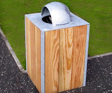 Sheldon Steel Frame Timber Litter Bin - SLC302