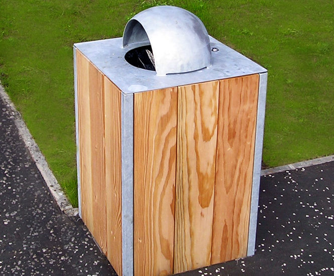 Sheldon Steel Frame Timber Litter Bin - SLC302