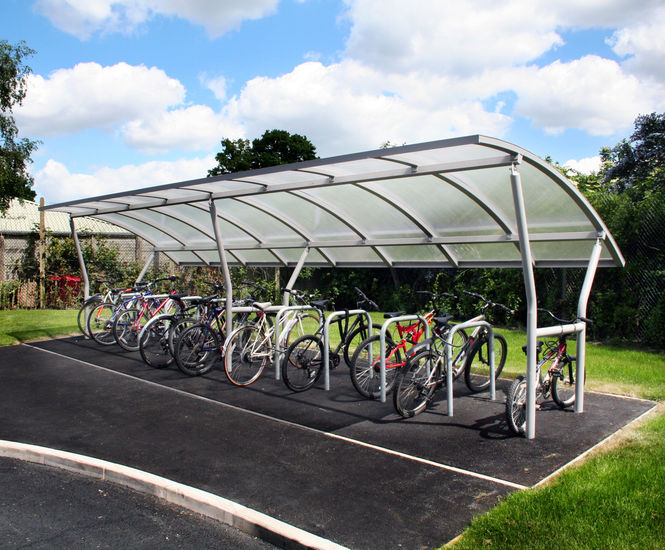 Malford modular steel frame cycle shelter unit - MCS201