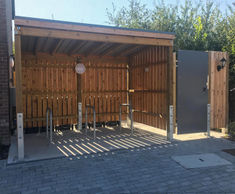 Covered cycle parking and bin store area for new housing