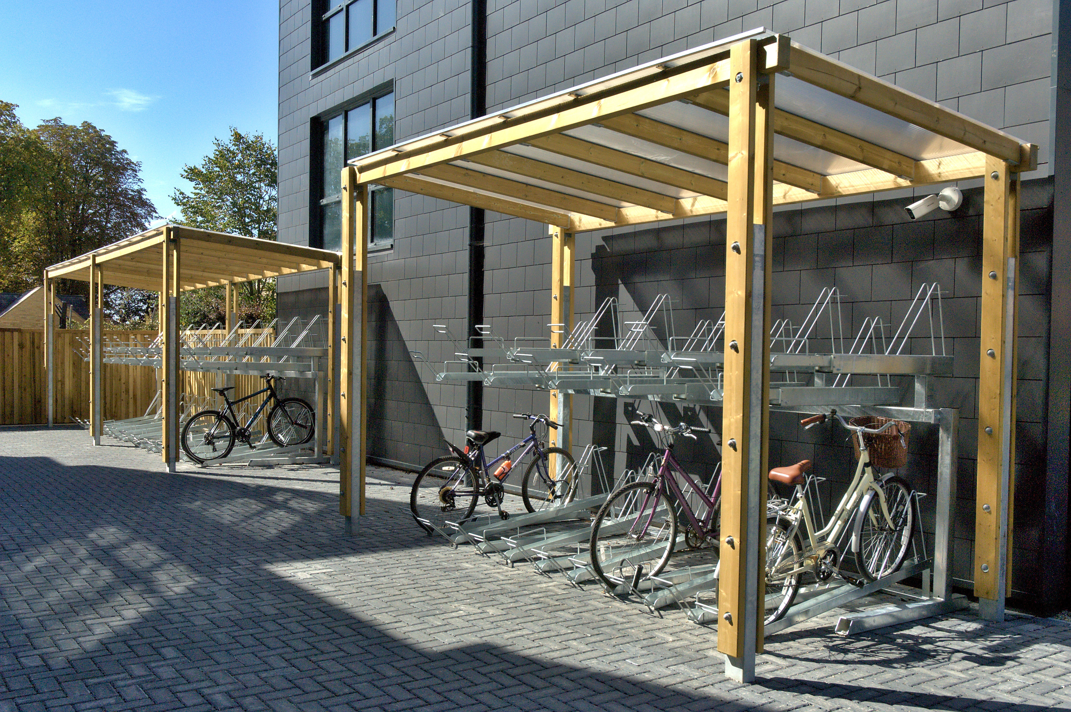 Timber bike shelter hot sale