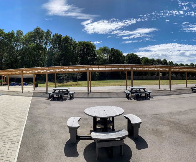 Large covered walkway and canopy - Eden Park High School