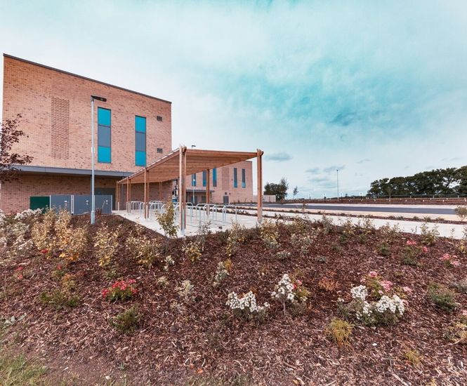 Benches and cycle shelter for new medical centre 