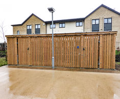 Cycle shelters and bin stores for new housing project