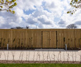 Enclosed shelters with green roofs for Fujifilm offices - on this page