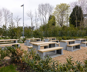Picnic tables and smoking shelter for End Clothing HQ