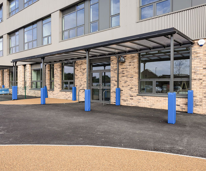 Malford MCP208 - freestanding steel canopy shelter with monopitch roof