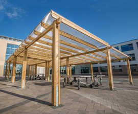 Walkway, cycle parking and external furniture for school