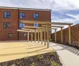Seating, planters and pergola for health care facility - on this page