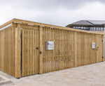 Secure enclosed timber cycle shelter - Durham University
