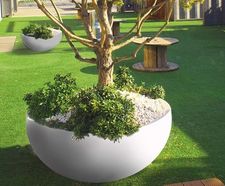 Luna Half - semi spherical fibreglass outdoor planter
