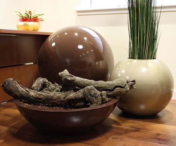 Luna Crescent - curved fibreglass decorative planter bowls