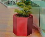 Geo Hexagons - fibreglass geometric column planters