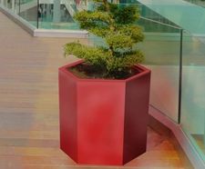 Geo Hexagons - fibreglass geometric column planters