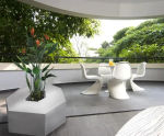 Avante-Garde Polybar - sculptural geometric planters and seating
