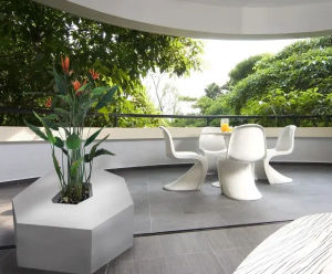 Avante-Garde Polybar - sculptural geometric planters and seating