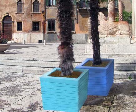 Stack Cube Avant-Garde - modern stone effect fibreglass planter
