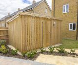 Timber cycle compound with bike racks for new housing development - on this page