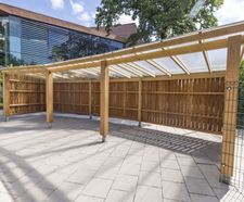 Large timber smoking shelter for Cheshire College