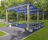 Canopy shelter with seats - Discovery Academy, Sheffield - on this page