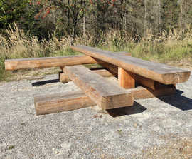 Jura rustic timber picnic table and benches