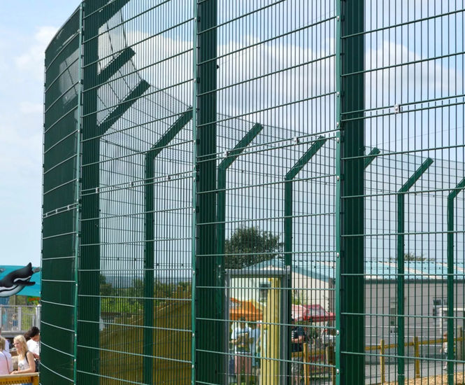 Lion enclosure fencing for Folly Farm Zoo, Wales