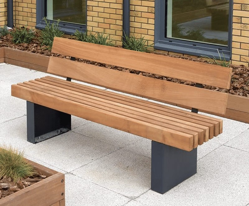 Litchard – Heavy Duty Steel-framed Bench, Timber Slats | Broxap | ESI ...