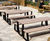 Caerphilly – steel framed picnic bench timber slats 1