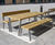Caerphilly – steel framed picnic bench timber slats 2