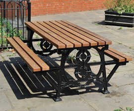 Eastgate  – cast iron picnic bench with iroko slats