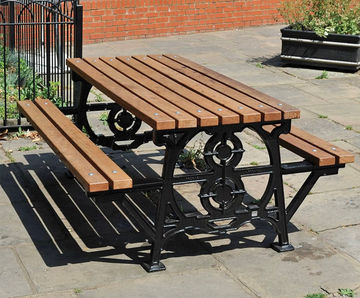 Eastgate – cast iron picnic bench with iroko slats