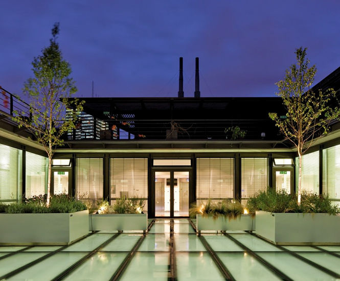 Private roof garden planters