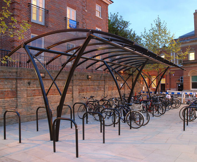 Cambridge Cycle Shelter - steel outdoor bike storage