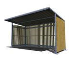 Blox A – timber and steel-framed cycle shelter