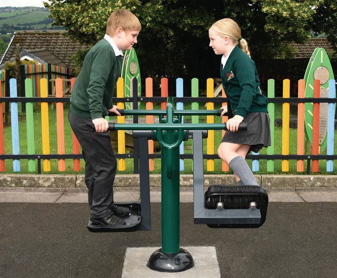 Children's Double Slalom Skier – outdoor fitness station