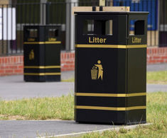 Derby E – mild steel litter bin, 120 litre