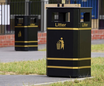 Derby E – mild steel litter bin, 120 litre