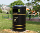 Derby Round – galvanised steel litter bin - on this page