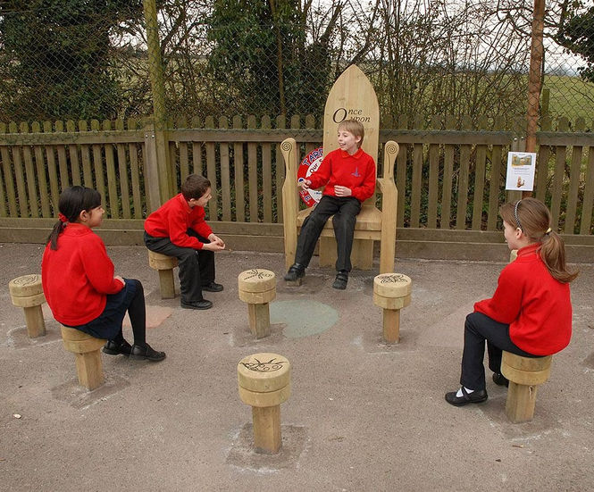 Storyteller's Chair -  wooden reading seat for schools and playgrounds