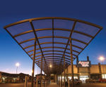 Luton Walkway - PETg covered pedestrian walkway