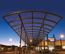 Luton Walkway - PETg covered pedestrian walkway