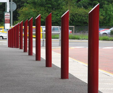 Swansea – galvanised steel bollard with slanted top