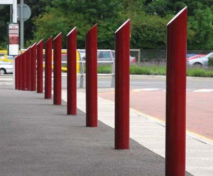 Swansea –  galvanised steel bollard with slanted top