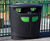 Synergy Recycling Bin - black steel dual waste bin 2