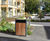 Westleigh – steel litter bin with timber slats 1