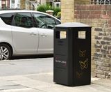 Bespoke laser-cut external litter bins for Newham London - on this page