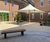 Cantilever-style canopies and benches for hospital courtyards 4