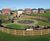 Enclosed community play area with bespoke archways 2