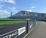Sports Rail spectator fence with banner messaging