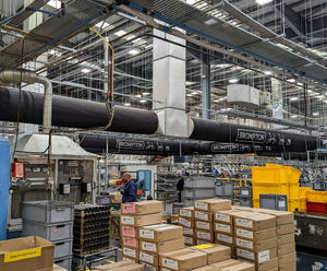 Bespoke fabric ducting for bike manufacturing facility